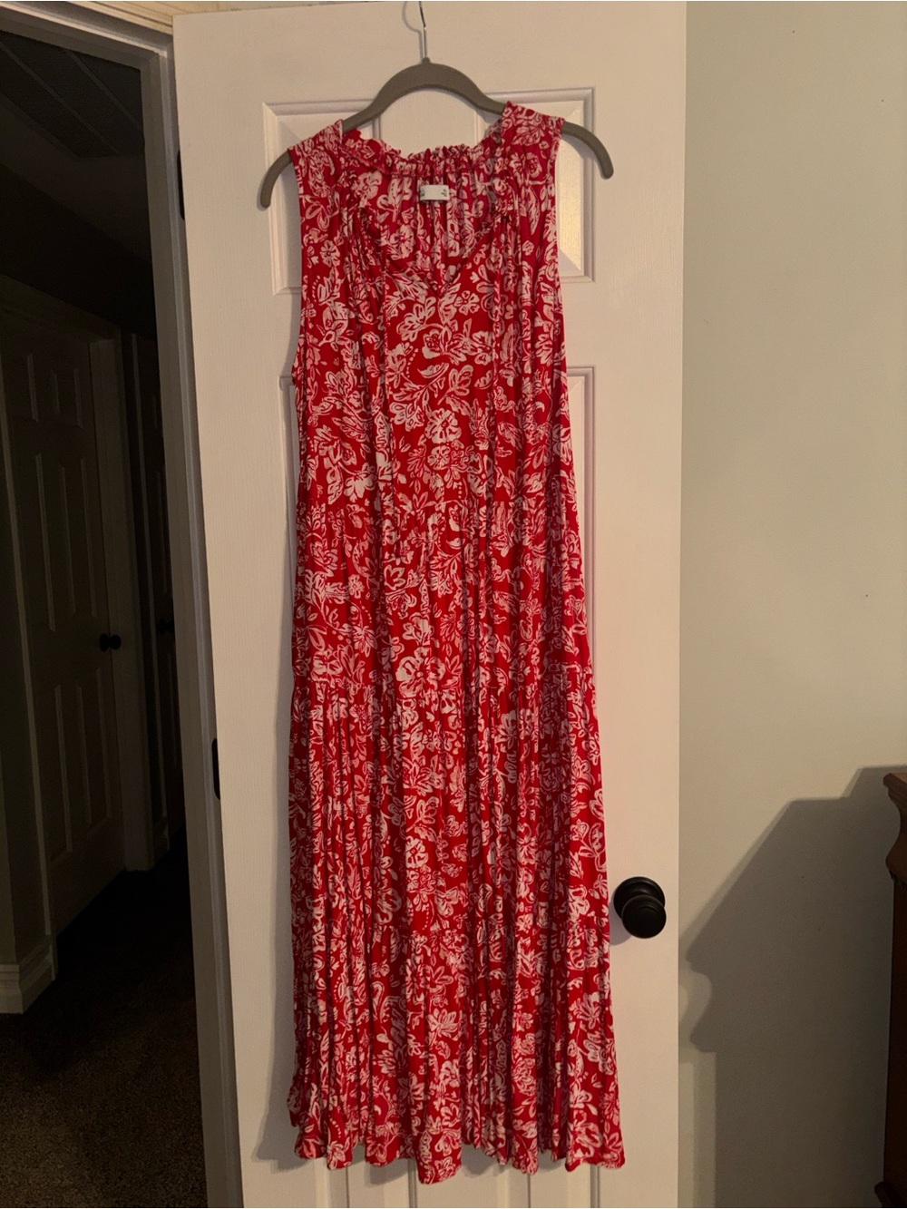 croft & barrow Red and White Floral Maxi Dress